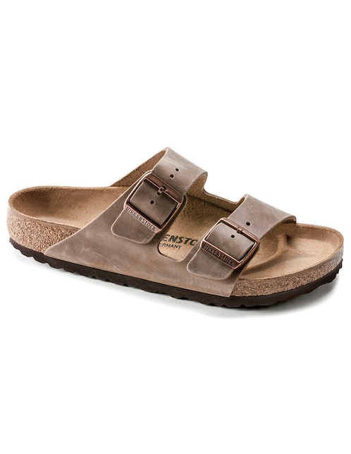 SANDALIA PLANA BIRK, 25 CM, CAFÉ CLARO
