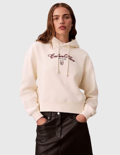 "sudadera" "con" con capucha calvin klein sin colección "para mujer"