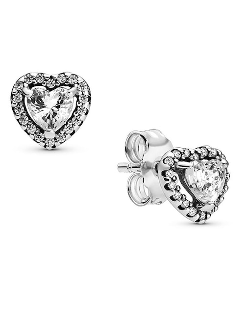 Aretes Pandora de plata con acabado pavé zirconia cúbica