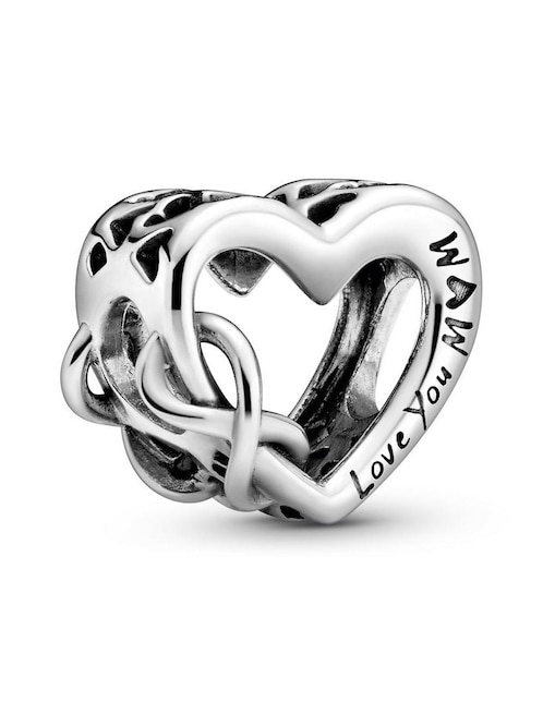 Charm de corazón Pandora de plata