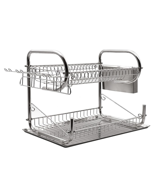 Escurridor de 2 niveles Home Ideas acero inoxidable