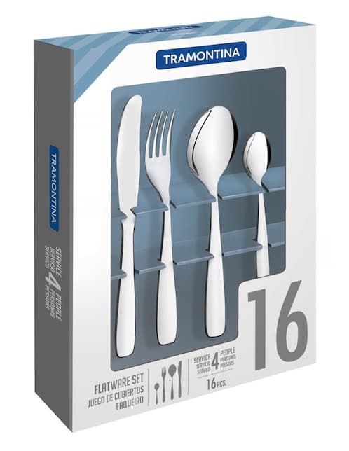 Set cubiertos Tramontina de acero inoxidable 16 piezas