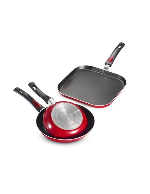 Set de 3 sartenes Tramontina aluminio Everyday rojo