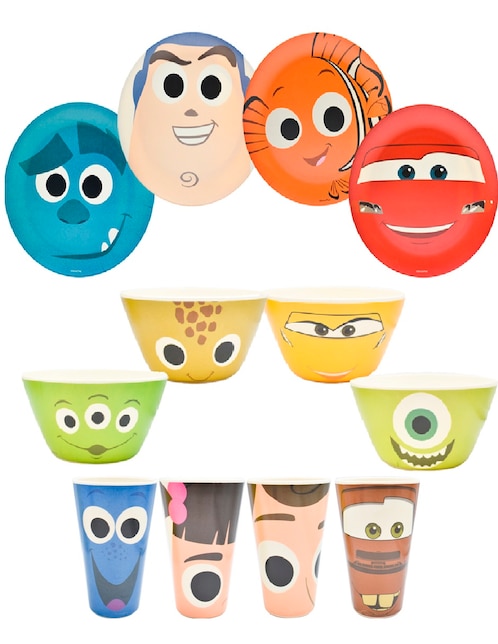 Vajilla Regalos Siglo XXI Disney Pixar 12 piezas bambú
