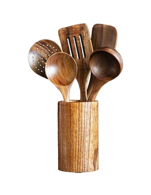 Set utensilios Zanetti de madera teca