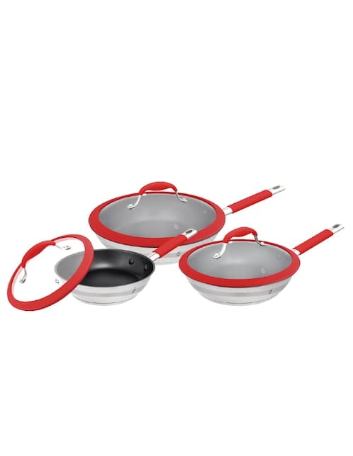 Set de sartenes con tapa Bogner de acero inoxidable