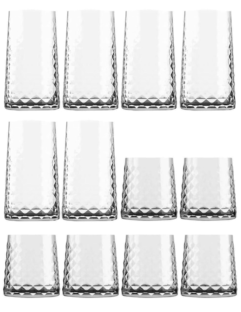 Set de vasos Dof y Highball Stovmex Cairo de vidrio con 12 piezas