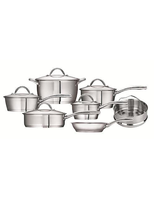Batería de cocina Tramontina de acero inoxidable 12 piezas