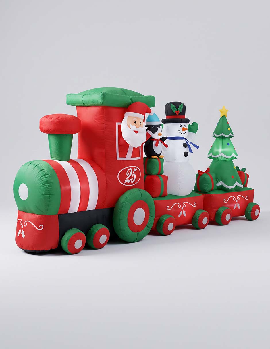 Inflable decorativo de forma de tren Christmas Spirit