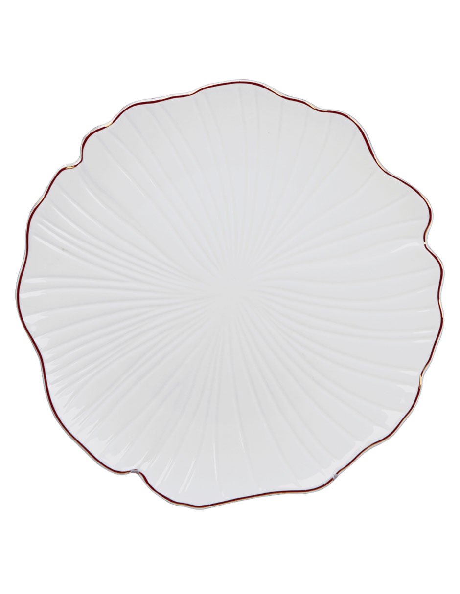 PLATO ENSALADA GINGKO PORCELAN, BLANCO