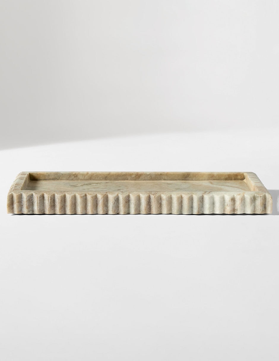 Charola Decorativa Fluted de mármol