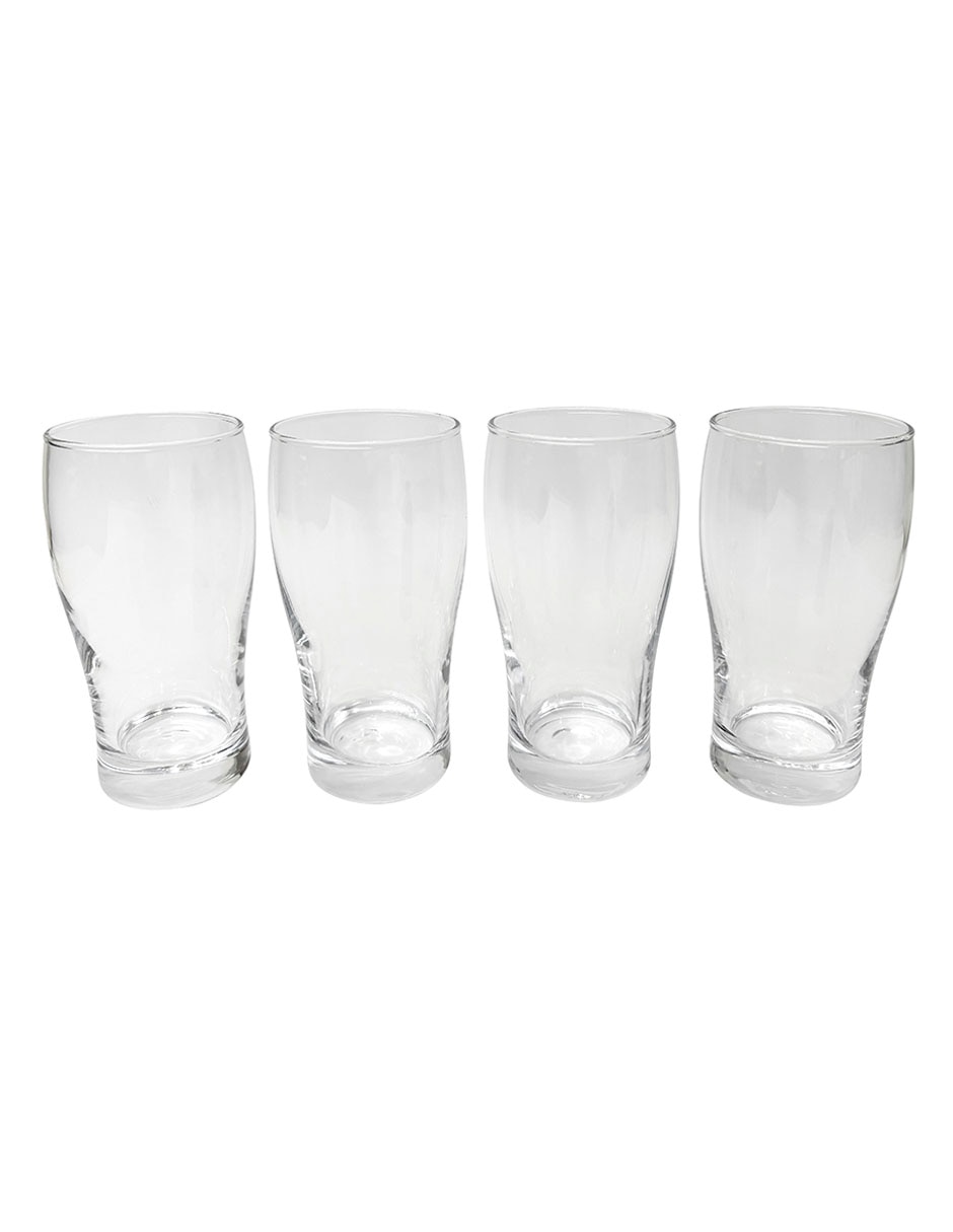 Vaso para cerveza Haus de vidrio con 4 piezas