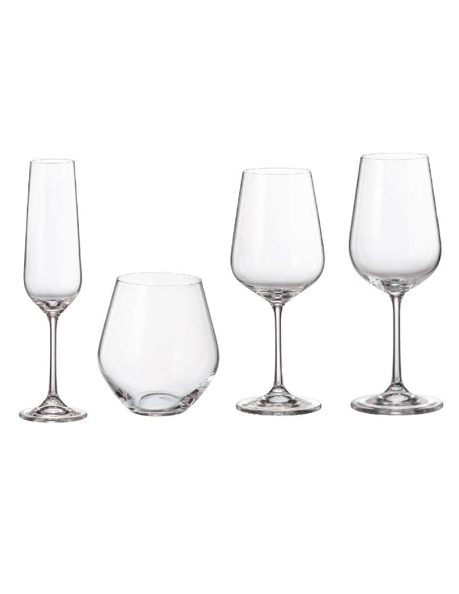 Set de copas Bohemia de cristal 24 piezas