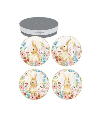 Set de plato para postre N Narrative Easter de porcelana 4 piezas