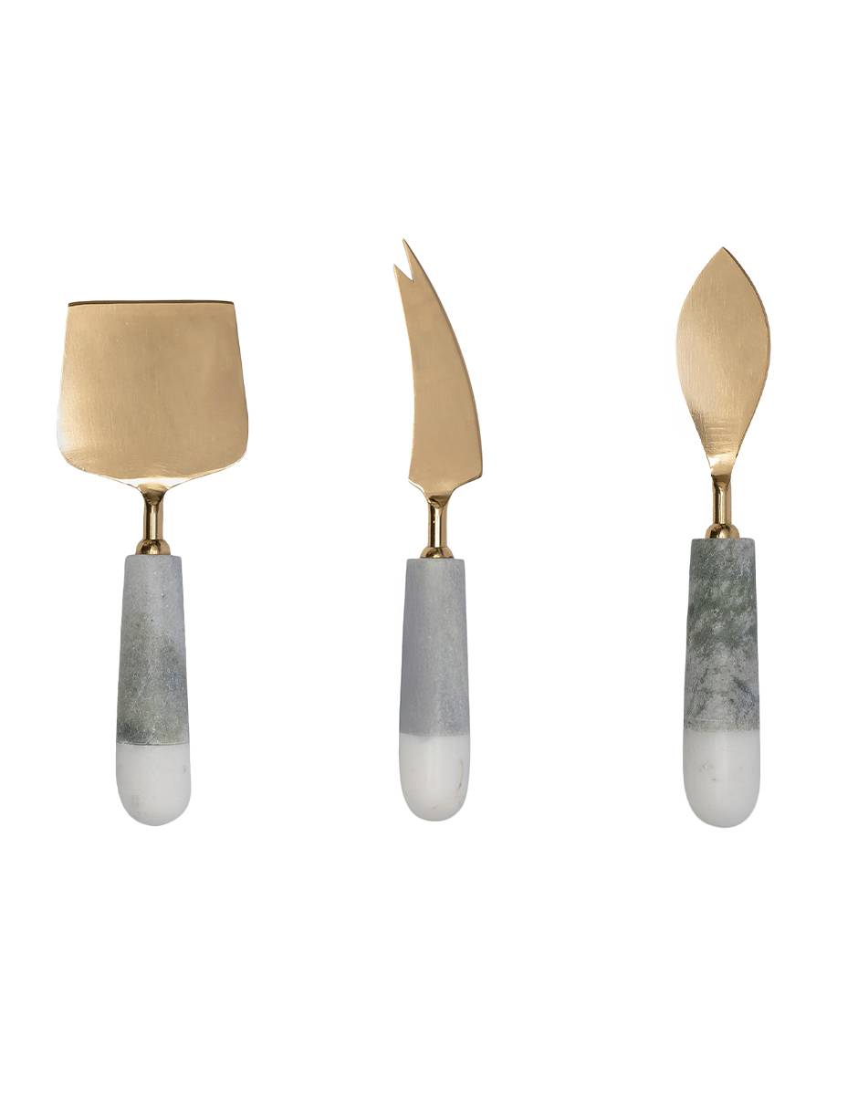 Set de Cuchillos para Queso de Mármol Narrative Oasis Verde 3 piezas