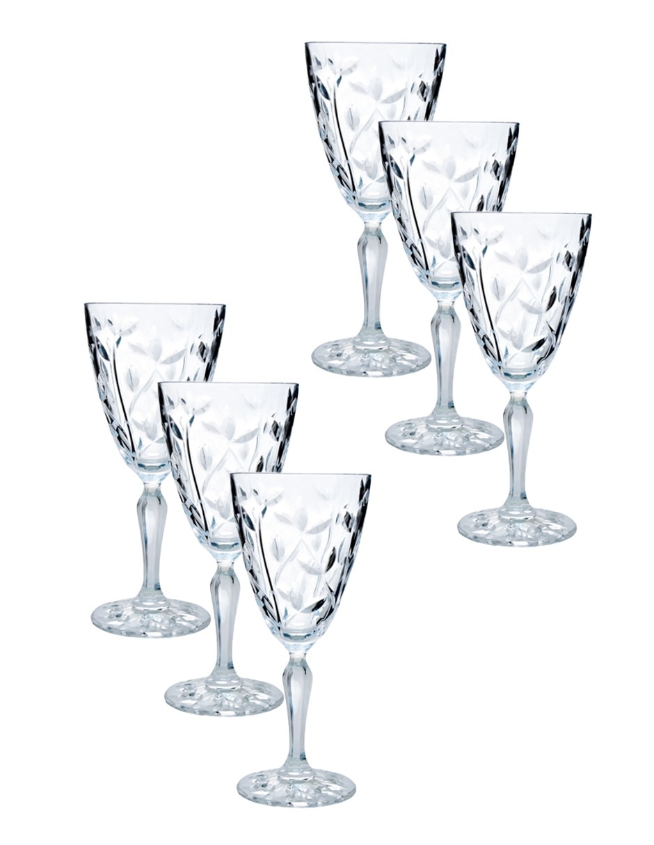 Set de copas para vino tinto Rcr Laurus de cristal 6 piezas