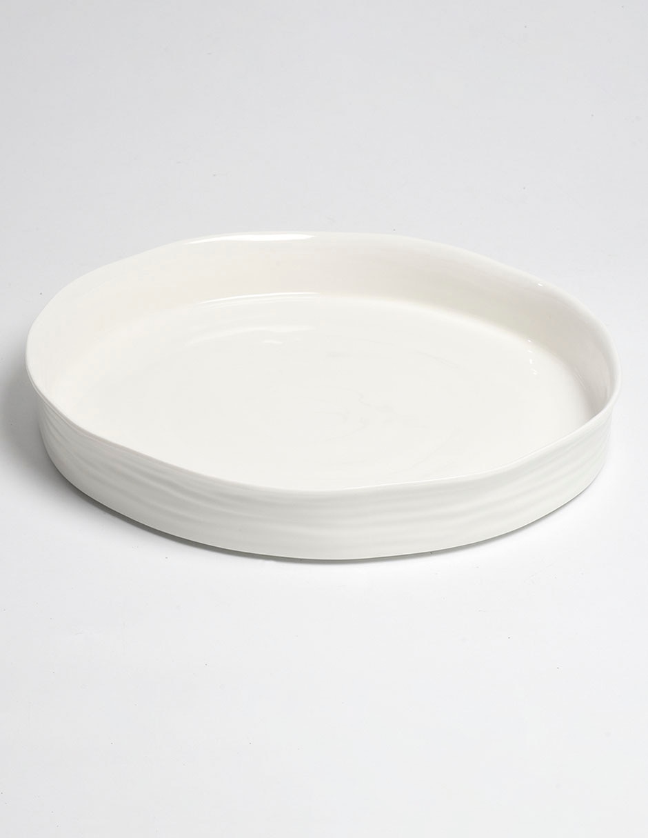CHAROLA REDONDO LE BLAN, 34 CM, BLANCO
