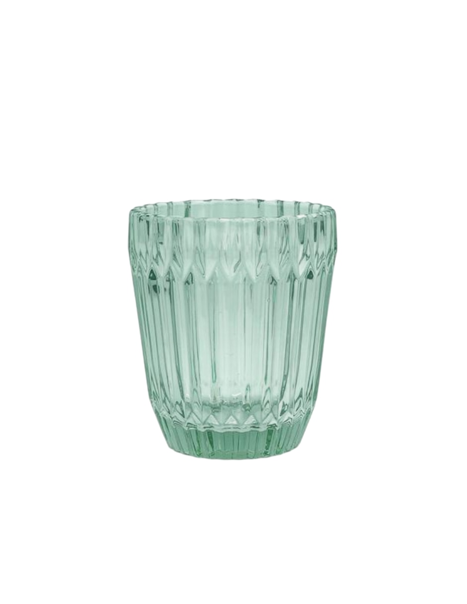 Vaso doble old fashion fortessa archie verde de vidrio con 1 pieza
