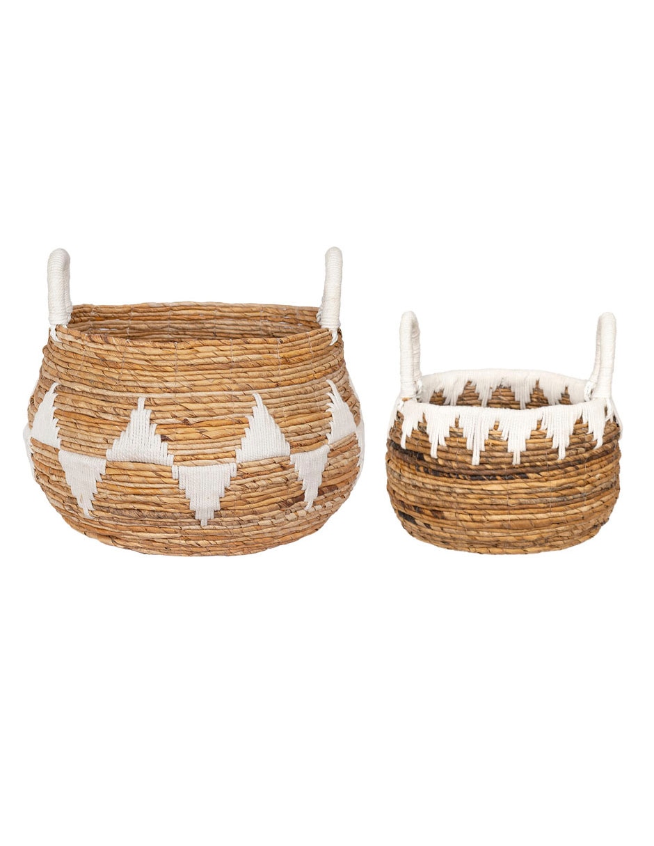 SET CESTO MACRAME 37CM, NATURAL