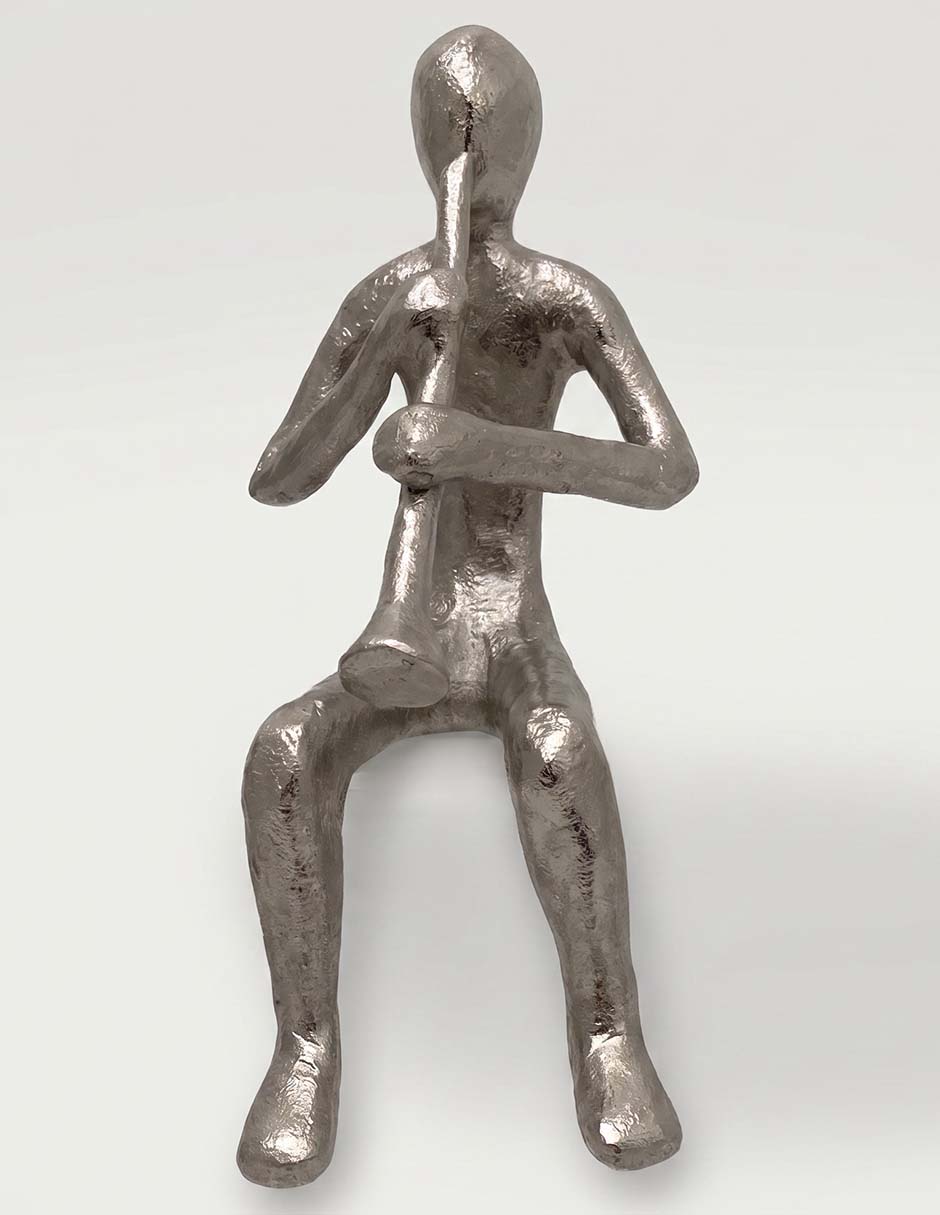 FIGURA MUSICO 20CM, PLATEADO