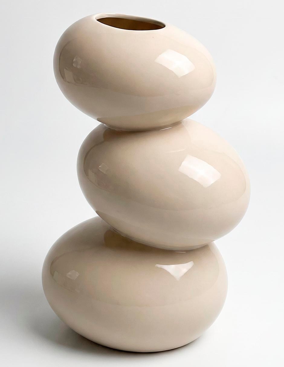 FLORERO MODERN SOUL 32CM, BEIGE