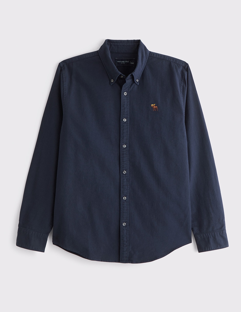 Camisa casual Abercrombie & Fitch ba26 de algodón manga larga para hombre