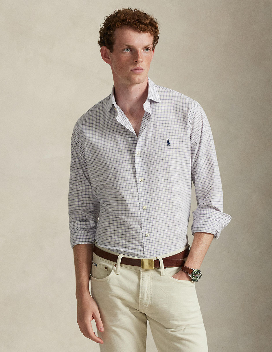 Camisa casual Polo Ralph Lauren de algodón manga larga para hombre