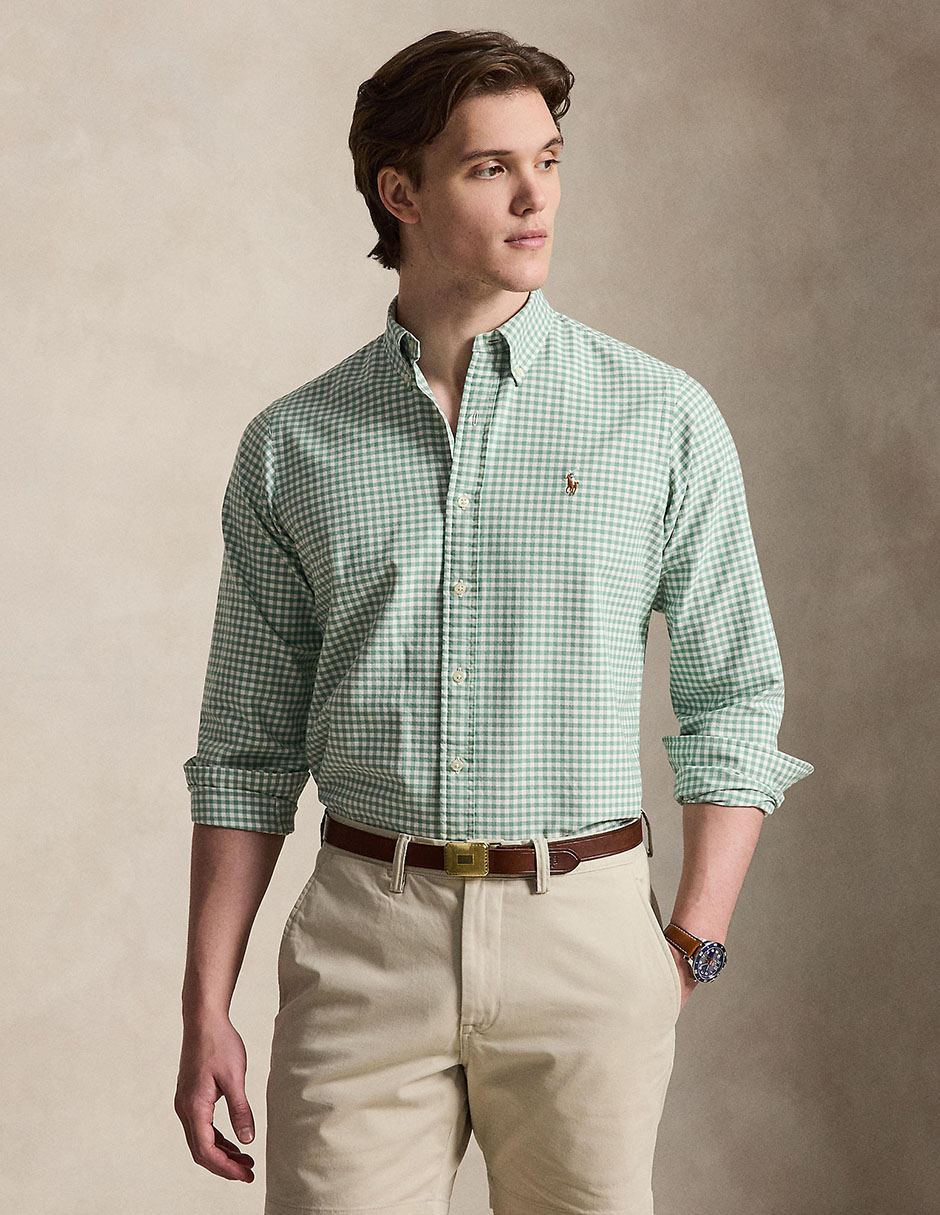 Camisa casual Polo Ralph Lauren de algodón manga larga para hombre