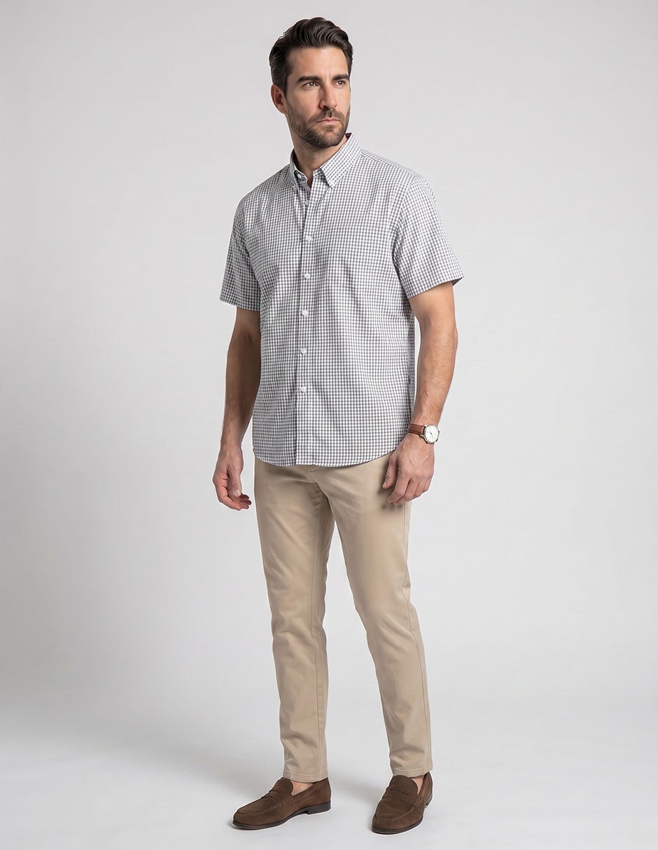 Camisa casual cavalatti manga corta para hombre