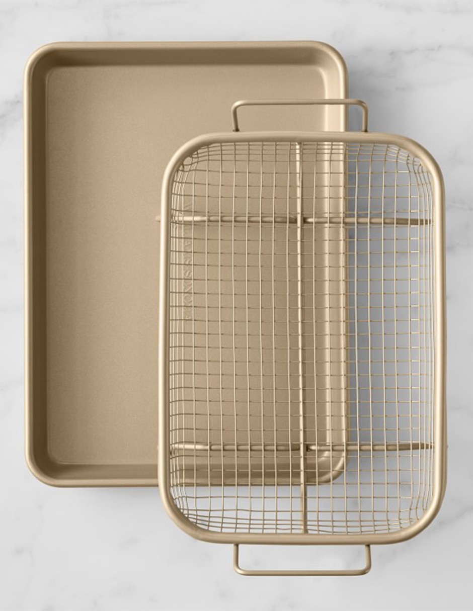 CHAROLA C/RACK GOL, 30 X 20 CM, DORADO