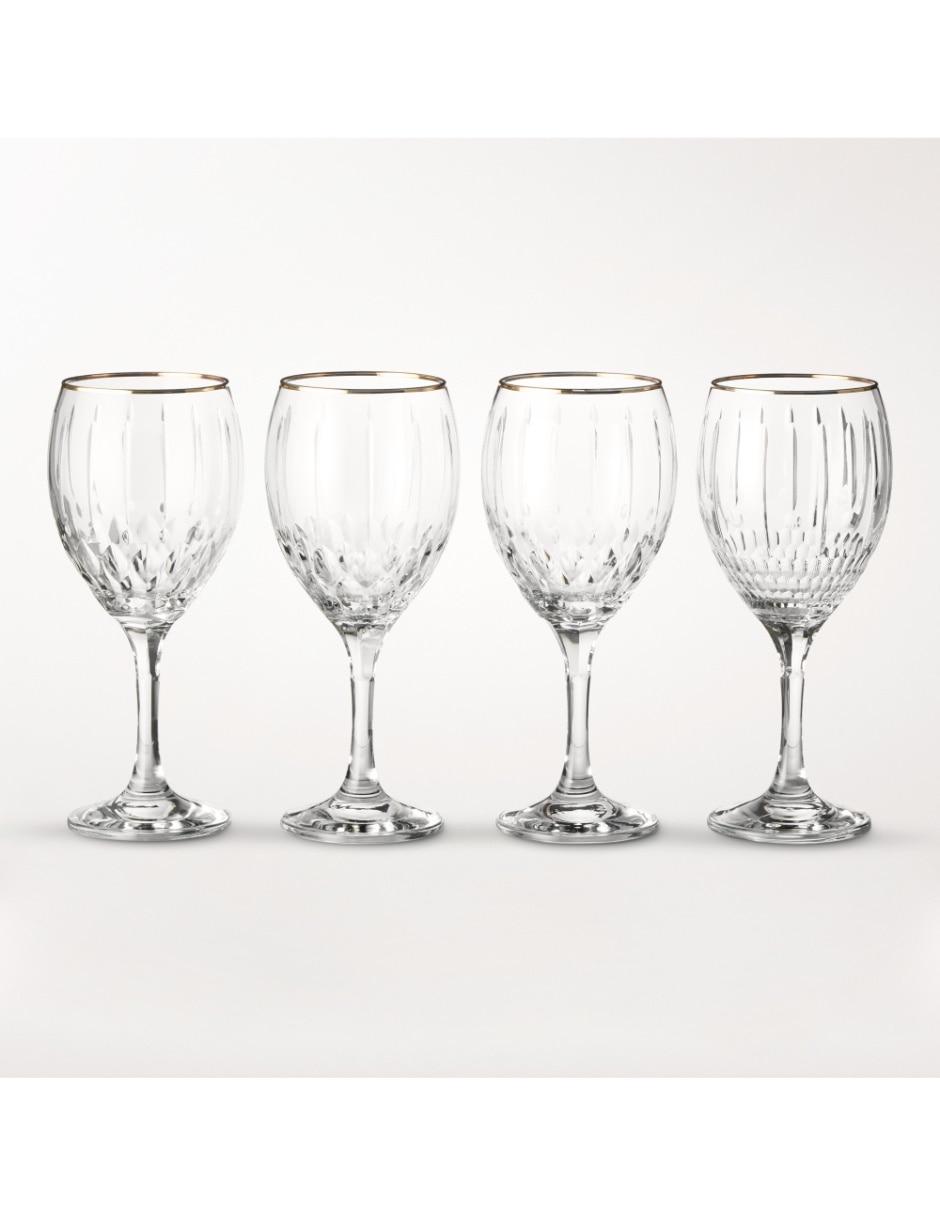 Set de copas para vino Wilshire de cristal 4 piezas