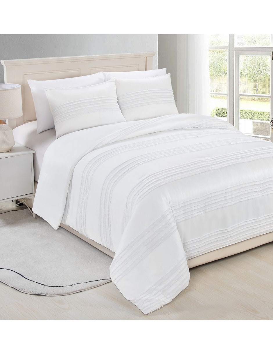 SET EDREDÓN JACQUARD, KS, BLANCO HAUS P