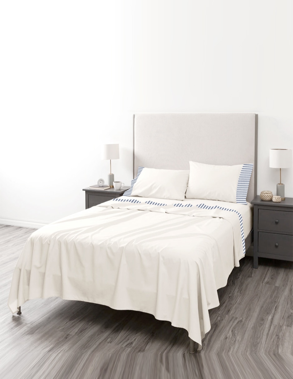 JGO SABANAS CAMBRAY, QS, CREMA INBED