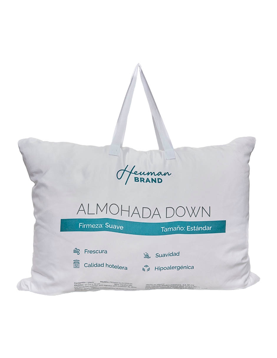 ALMOHADA DOWN, 70 X 50 CM, BLANCO HEUMA