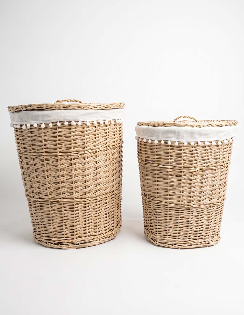 Set cesto para ropa Pacific Elite de mimbre