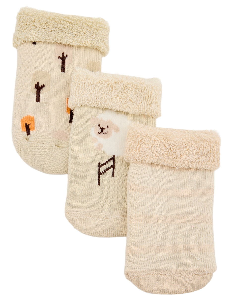 Set tín Punto Bco de algodón para bebé 3 pares