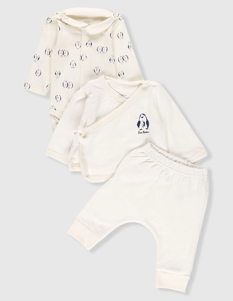 Conjunto casual Petit Bateau de algodón para bebé unisex