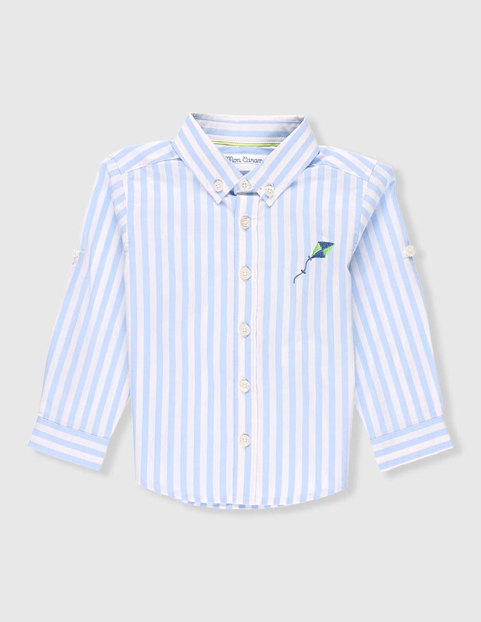 Camisa casual Mon Caramel de algodón manga larga para niño