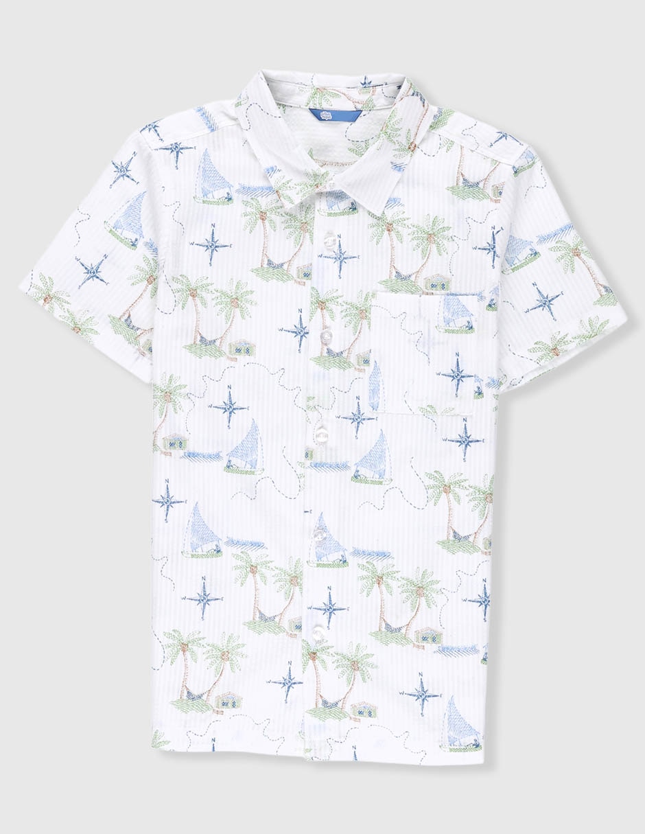 Camisa casual Piquenique de algodón manga corta para niño