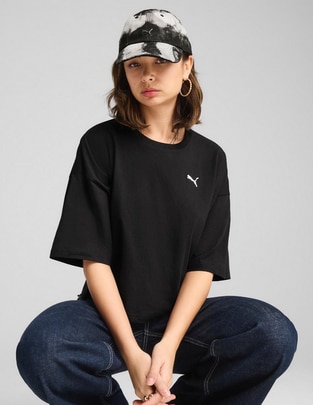 Playera manga al codo Puma Wardrobe Ess cuello redondo mujer