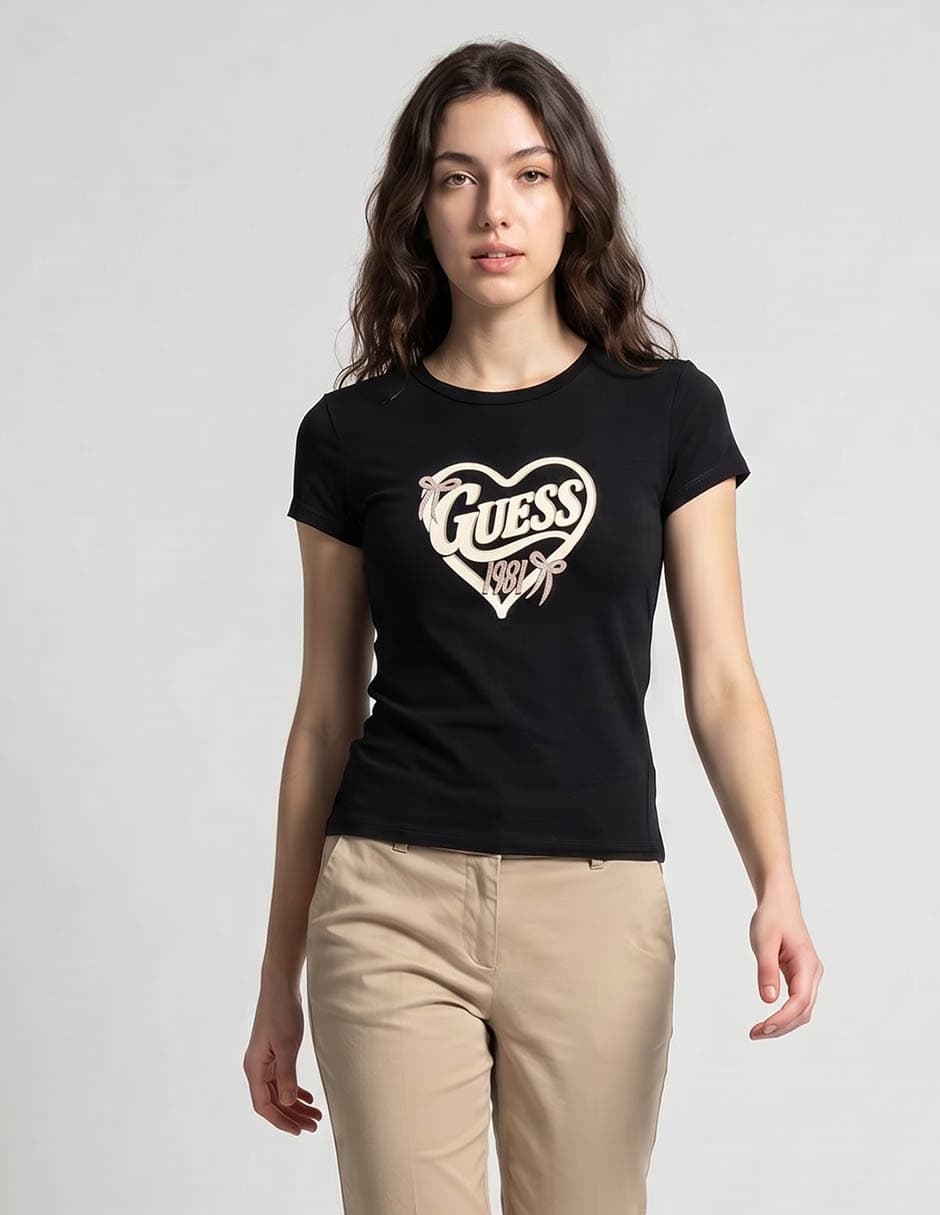 Playera manga corta Guess Sm26 cuello redondo para mujer