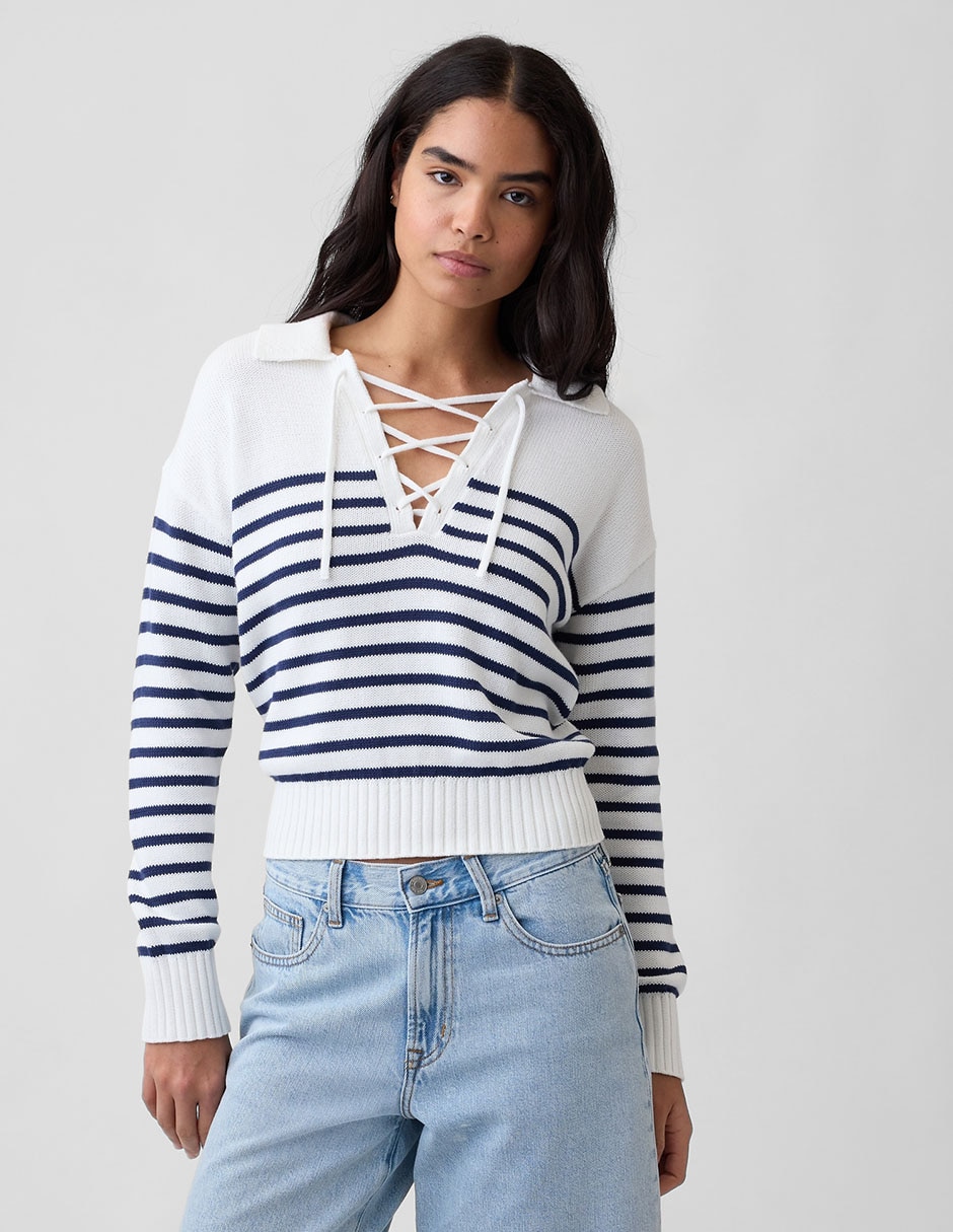 Suéter cuello con amarre para mujer