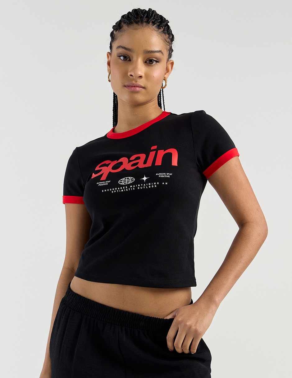 Playera manga corta That's It cuello redondo mujer