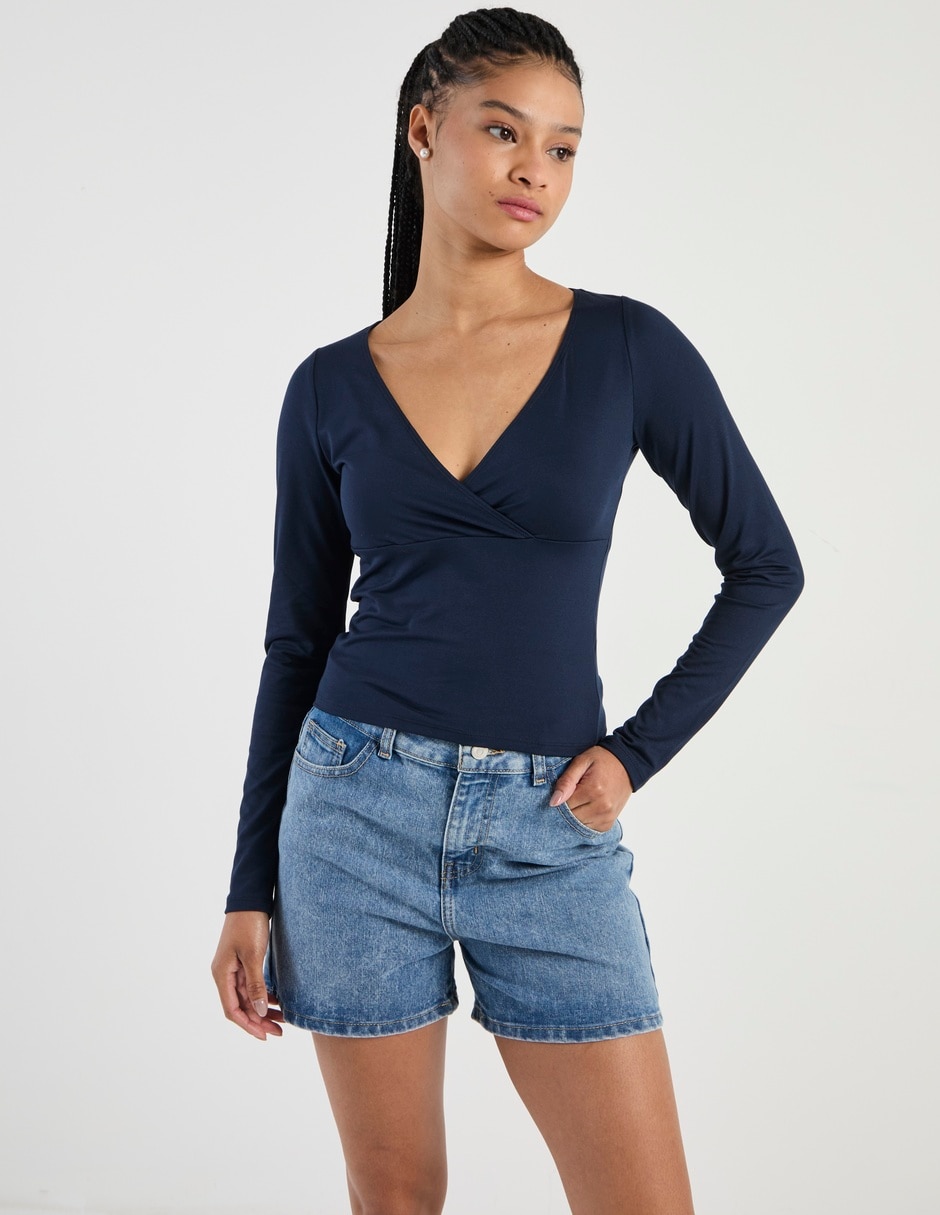 Playera manga larga Hollister mujer