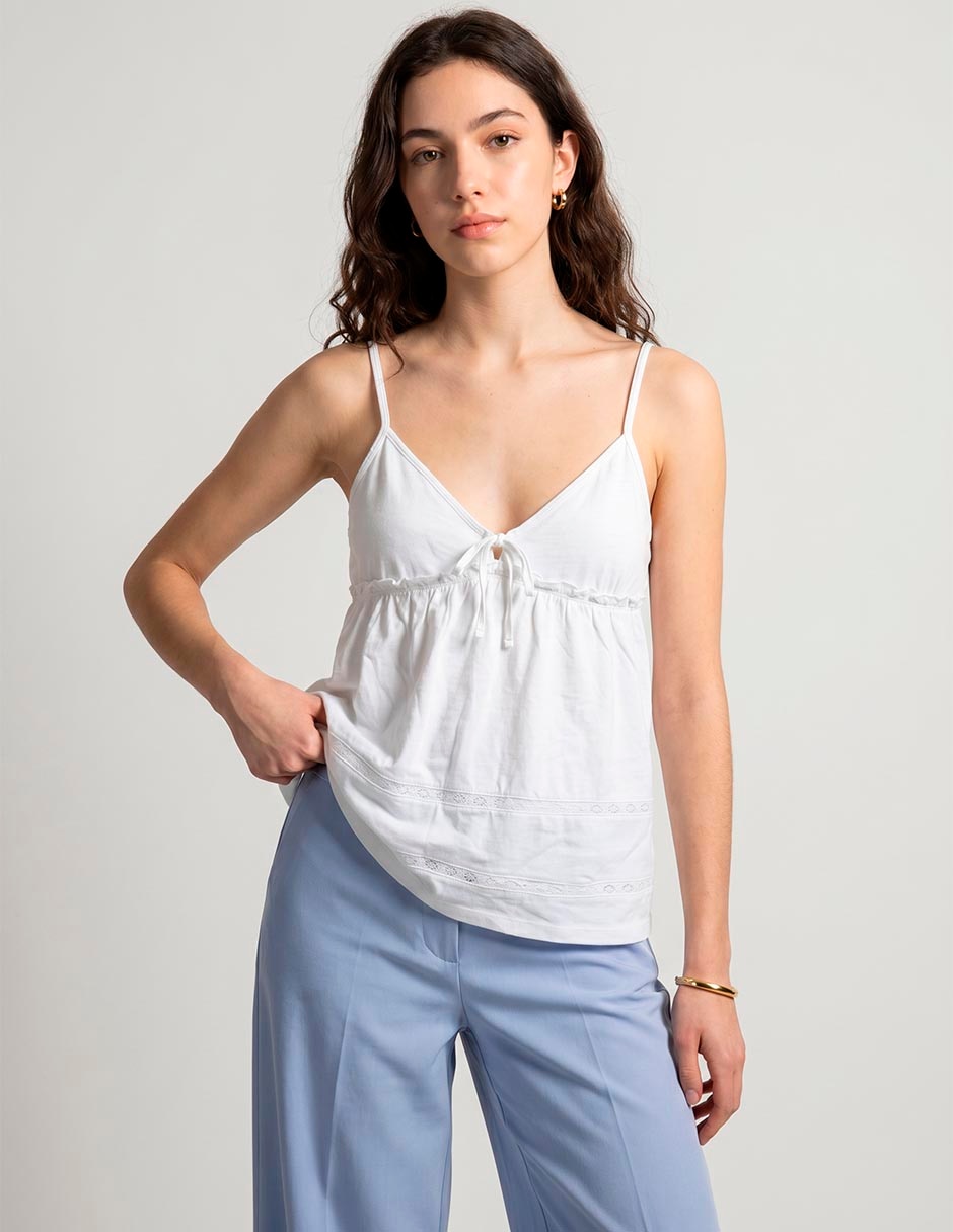 Playera sin manga Hollister para mujer