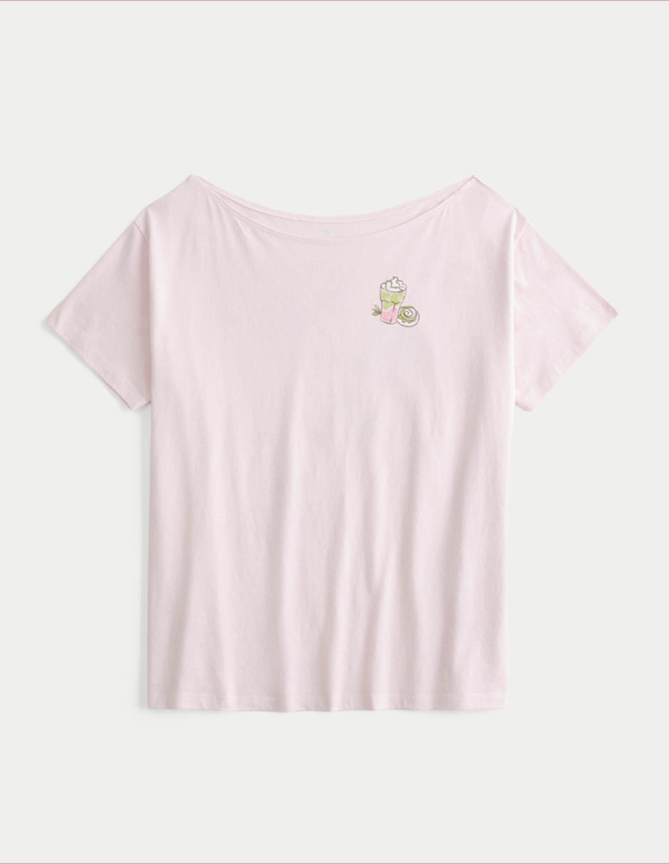 Playera manga corta Hollister cuello ojal mujer