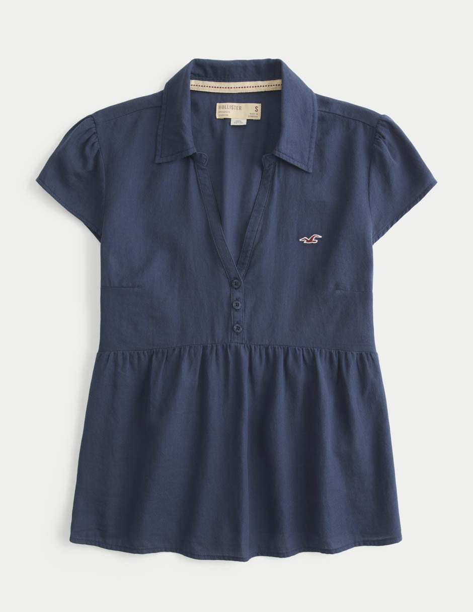Blusa Hollister manga corta para mujer