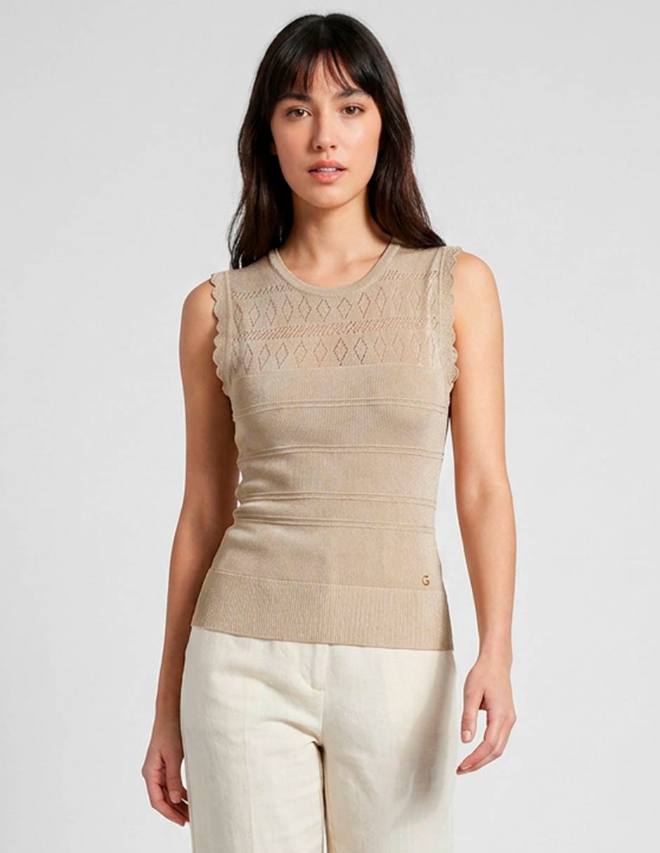 Top Guess cuello redondo escote regular
