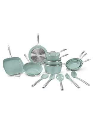Batería de cocina Jade Cook de aluminio antiadherente cerámica 17 piezas