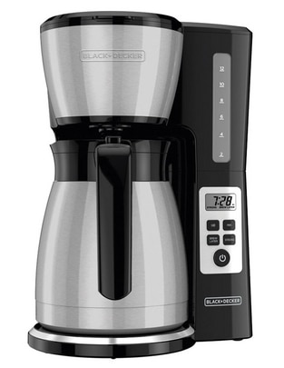 Cafetera de goteo Black + Decker de acero inoxidable